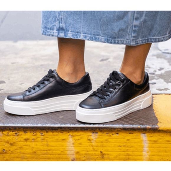 J/Slides NIB AMANDA Black Leather Platform Sneaker Shoes, Size 9, MSRP $169 - Picture 14 of 14